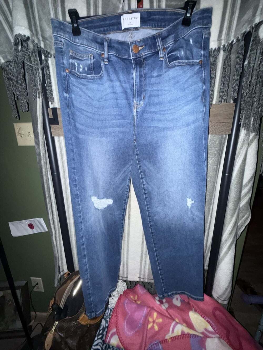 Lane Bryant Jeans Size 18S Medium Wash Distressed